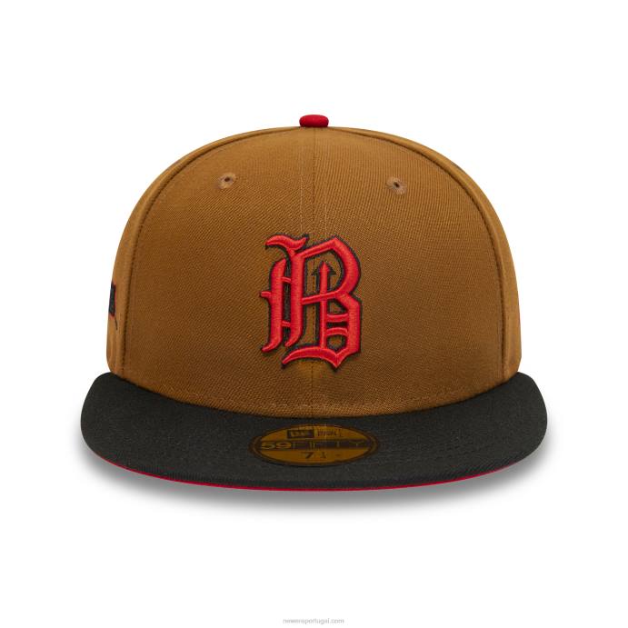 FFTN749 New Era boné birmingham barons milb brown 59fifty ajustado