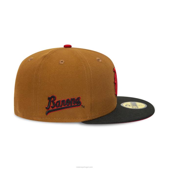 FFTN749 New Era boné birmingham barons milb brown 59fifty ajustado