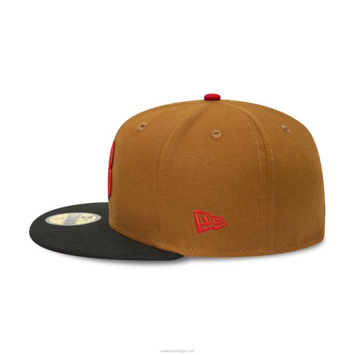 FFTN749 New Era boné birmingham barons milb brown 59fifty ajustado