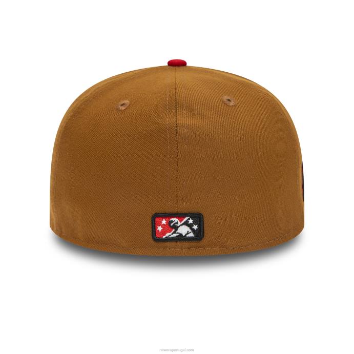 FFTN749 New Era boné birmingham barons milb brown 59fifty ajustado