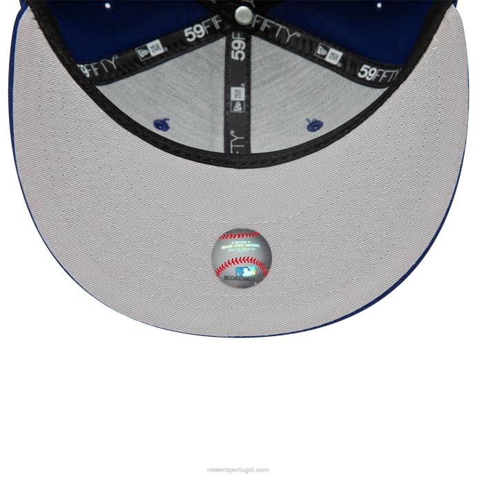FFTN74 New Era boné ajustado azul 59fifty com logotipo duplo la dodgers