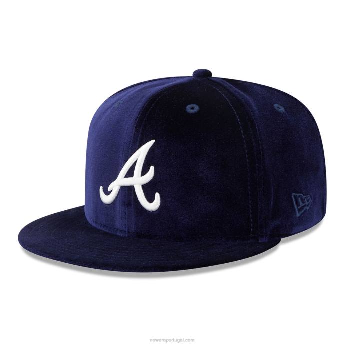 FFTN752 New Era boné ajustado azul marinho 59fifty atlanta braves