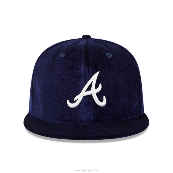 FFTN752 New Era boné ajustado azul marinho 59fifty atlanta braves