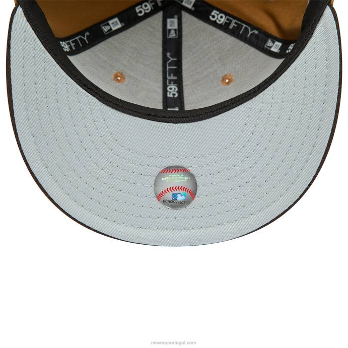 FFTN757 New Era new york yankees outono cores viseira contraste marrom 59fifty boné ajustado