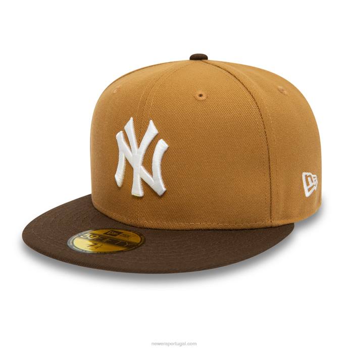 FFTN757 New Era new york yankees outono cores viseira contraste marrom 59fifty boné ajustado