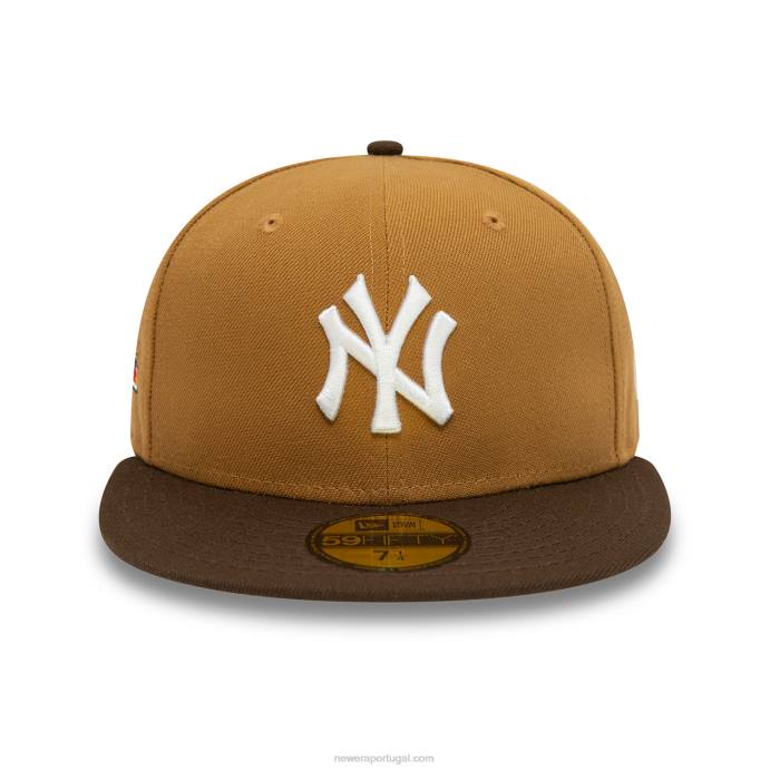 FFTN757 New Era new york yankees outono cores viseira contraste marrom 59fifty boné ajustado
