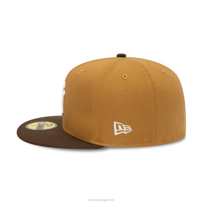 FFTN757 New Era new york yankees outono cores viseira contraste marrom 59fifty boné ajustado