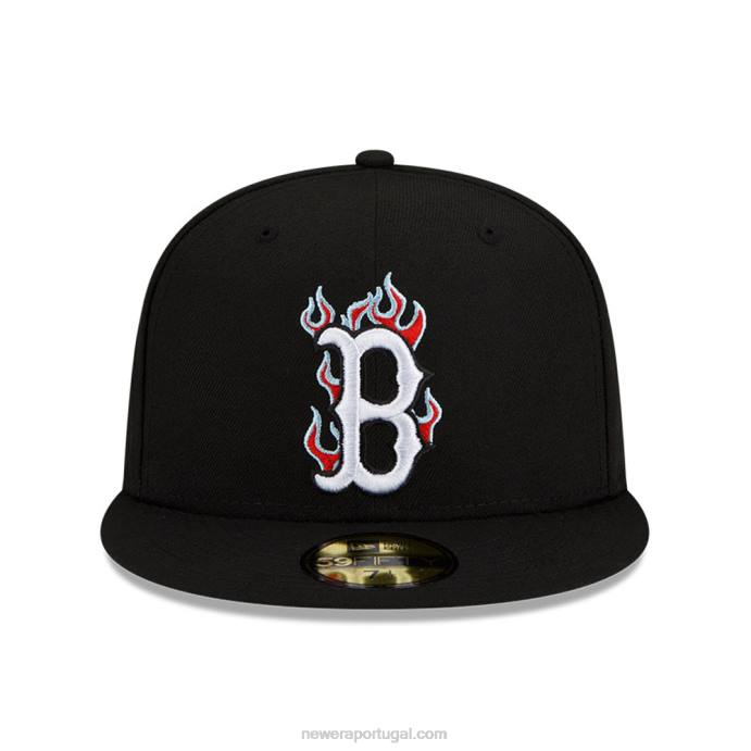 FFTN758 New Era boné boston red sox mlb team fire black 59fifty