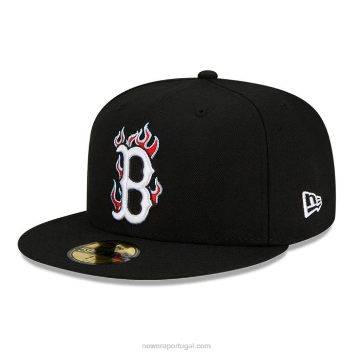 FFTN758 New Era boné boston red sox mlb team fire black 59fifty