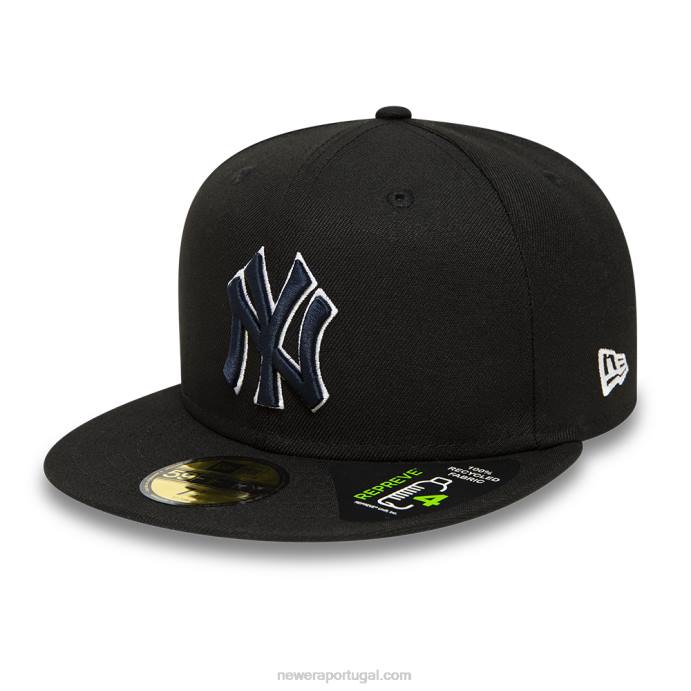 FFTN759 New Era new york yankees repreve boné preto 59fifty