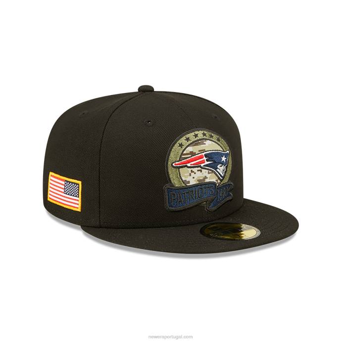 FFTN761 New Era New England Patriots nfl salute to service boné preto 59fifty