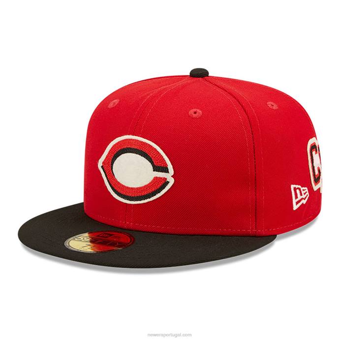 FFTN764 New Era Boné Cincinnati Reds Ne Letterman Red 59Fifty