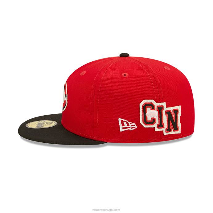 FFTN764 New Era Boné Cincinnati Reds Ne Letterman Red 59Fifty