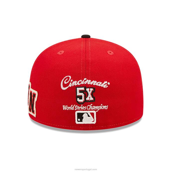FFTN764 New Era Boné Cincinnati Reds Ne Letterman Red 59Fifty