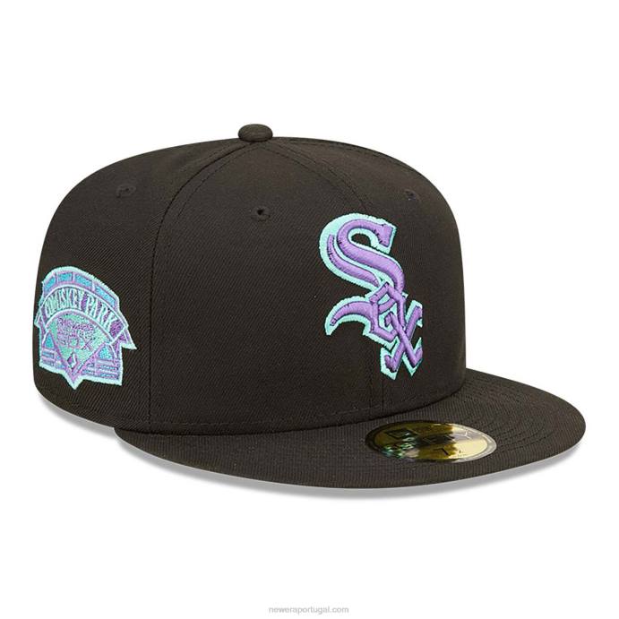 FFTN765 New Era boné chicago white sox preto e azul matiz 59fifty