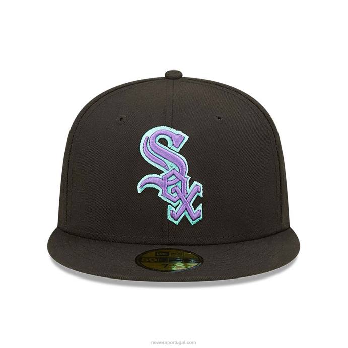 FFTN765 New Era boné chicago white sox preto e azul matiz 59fifty