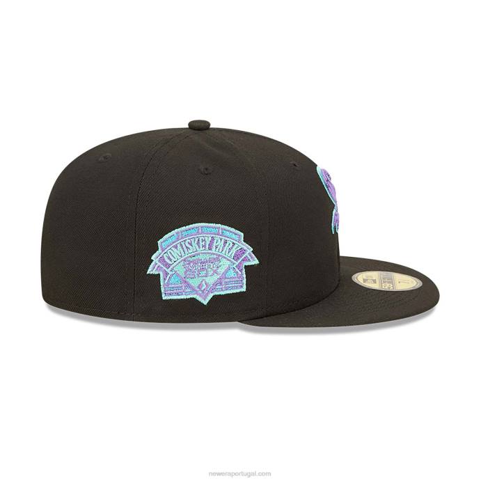 FFTN765 New Era boné chicago white sox preto e azul matiz 59fifty