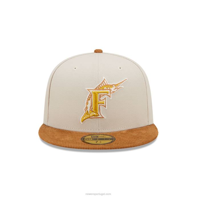 FFTN767 New Era florida marlins cordão viseira pedra 59fifty boné ajustado