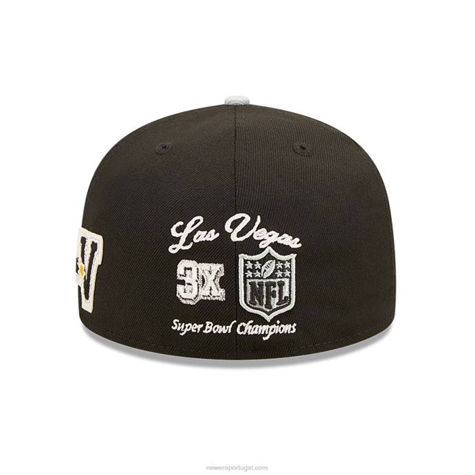 FFTN768 New Era las vegas raiders ne letterman boné preto 59fifty