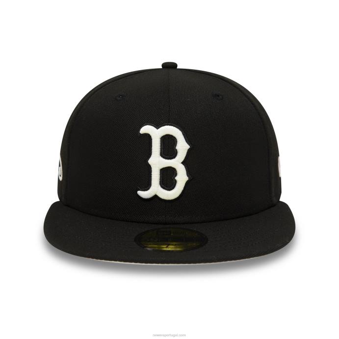 FFTN769 New Era boton red sox brilha no escuro boné preto 59fifty