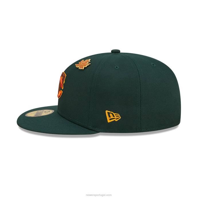 FFTN773 New Era boné justo minnesota twins folhoso verde escuro 59fifty