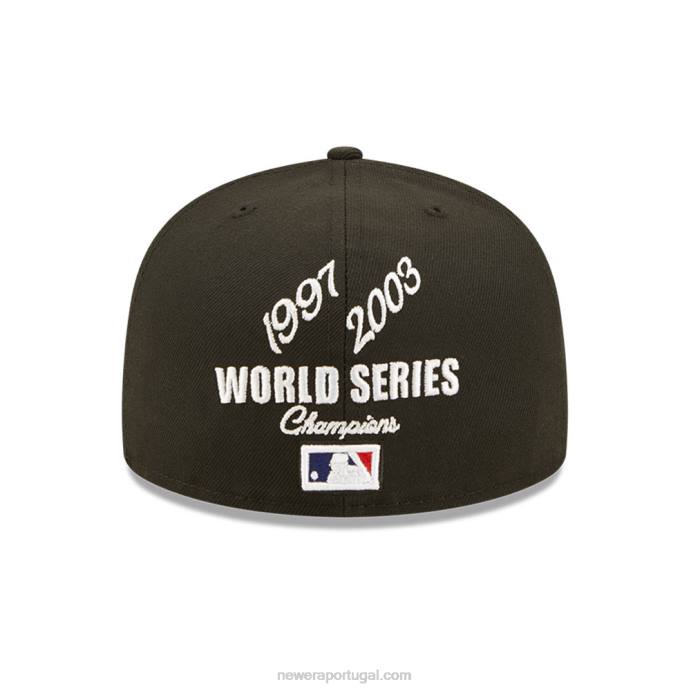 FFTN775 New Era boné justo florida marlins crown champs preto 59fifty