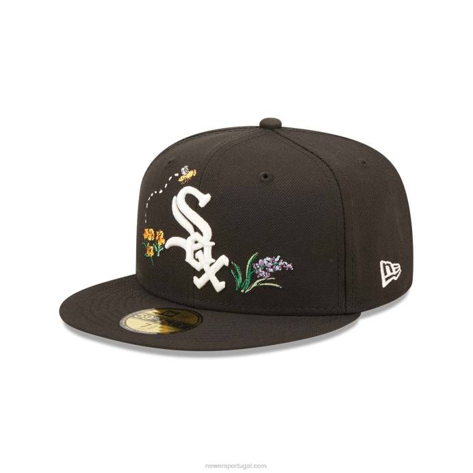 FFTN776 New Era boné chicago white sox aquarela floral preto 59fifty