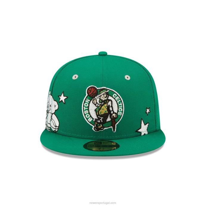 FFTN781 New Era Boné boston celtics teddy verde 59fifty