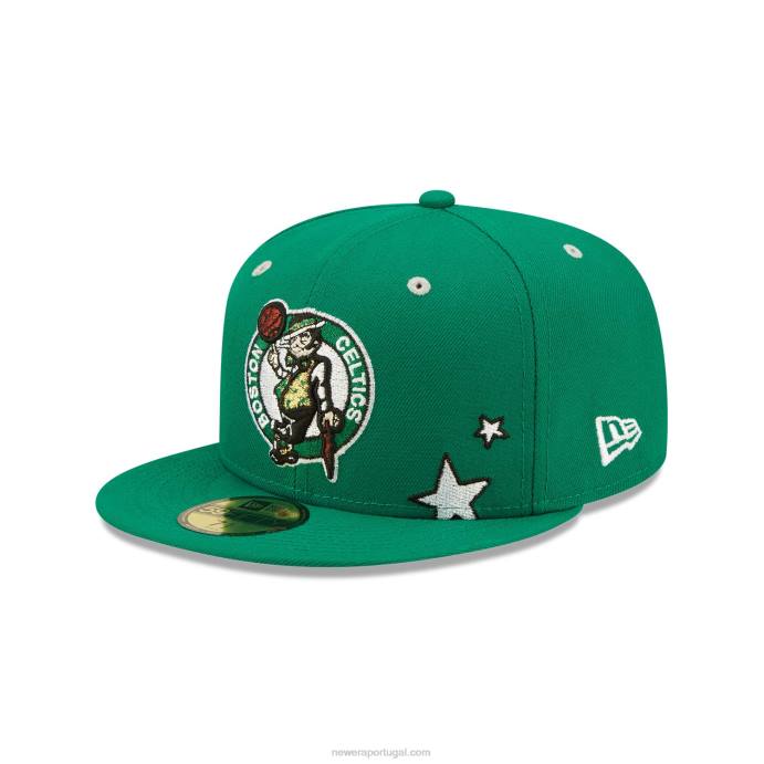 FFTN781 New Era Boné boston celtics teddy verde 59fifty