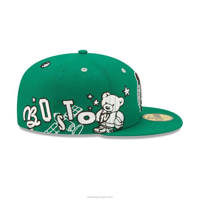 FFTN781 New Era Boné boston celtics teddy verde 59fifty