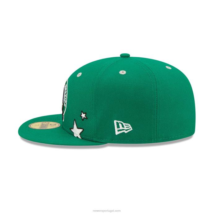 FFTN781 New Era Boné boston celtics teddy verde 59fifty