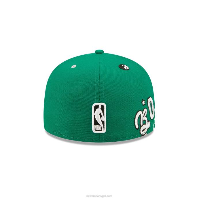 FFTN781 New Era Boné boston celtics teddy verde 59fifty