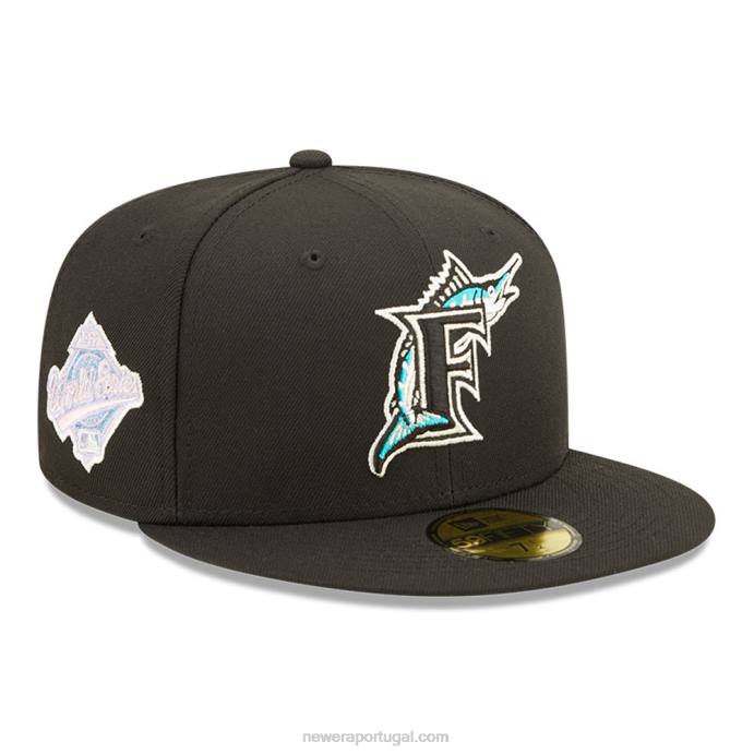 FFTN785 New Era Boné miami marlins mlb pop sweat preto 59fifty