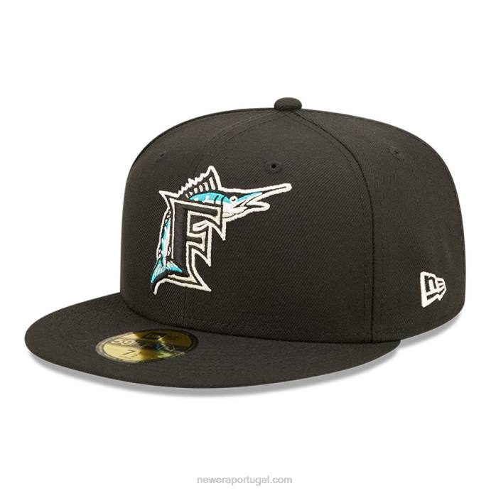 FFTN785 New Era Boné miami marlins mlb pop sweat preto 59fifty