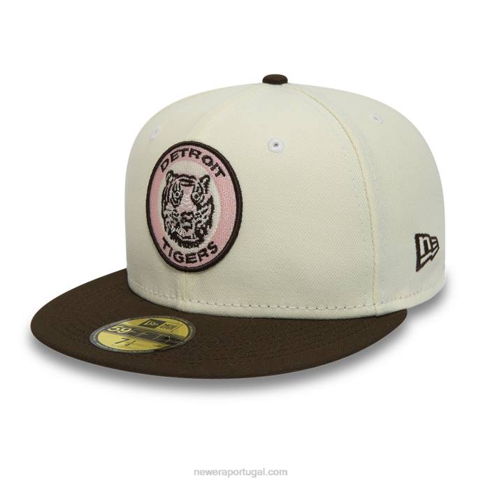 FFTN787 New Era boné branco 59fifty do Detroit Tigers