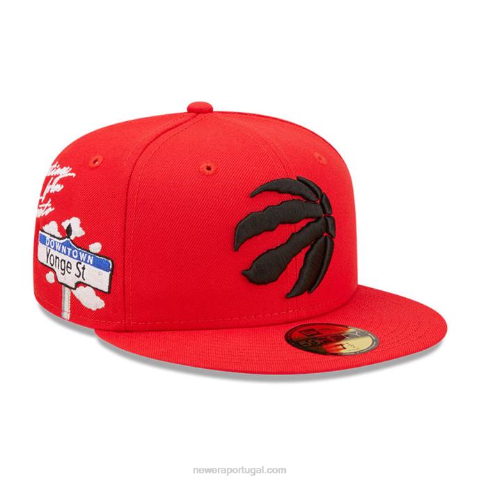 FFTN788 New Era boné toronto raptors nba cloud red 59fifty ajustado