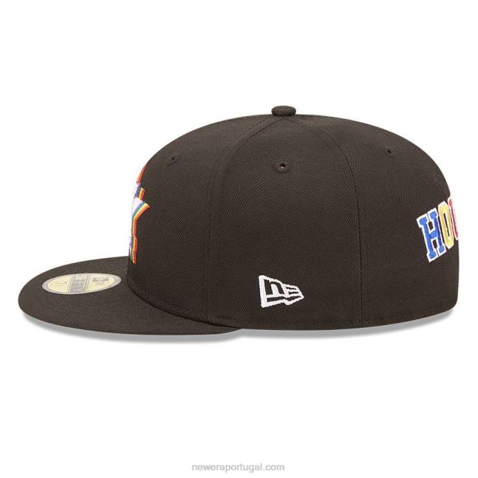 FFTN789 New Era Boné justo houston astros mlb preto prismático 59fifty