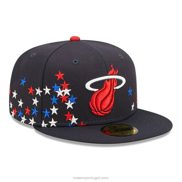 FFTN790 New Era boné justo miami heat nba americana navy 59fifty