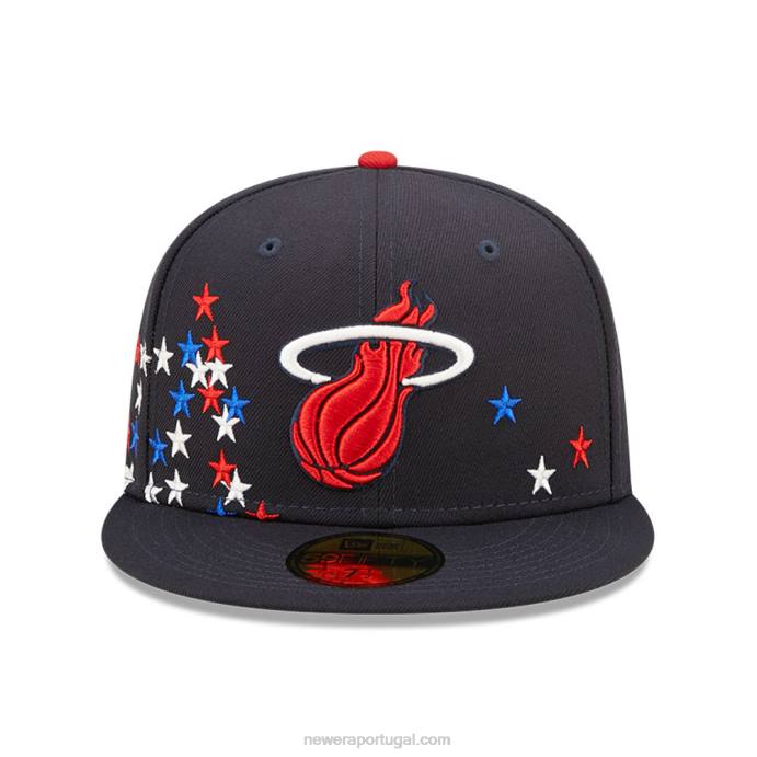 FFTN790 New Era boné justo miami heat nba americana navy 59fifty