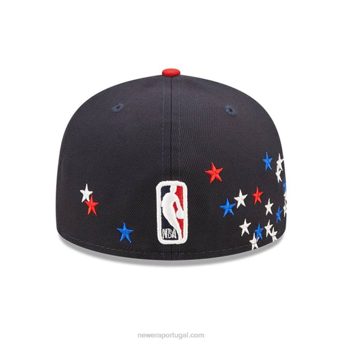 FFTN790 New Era boné justo miami heat nba americana navy 59fifty