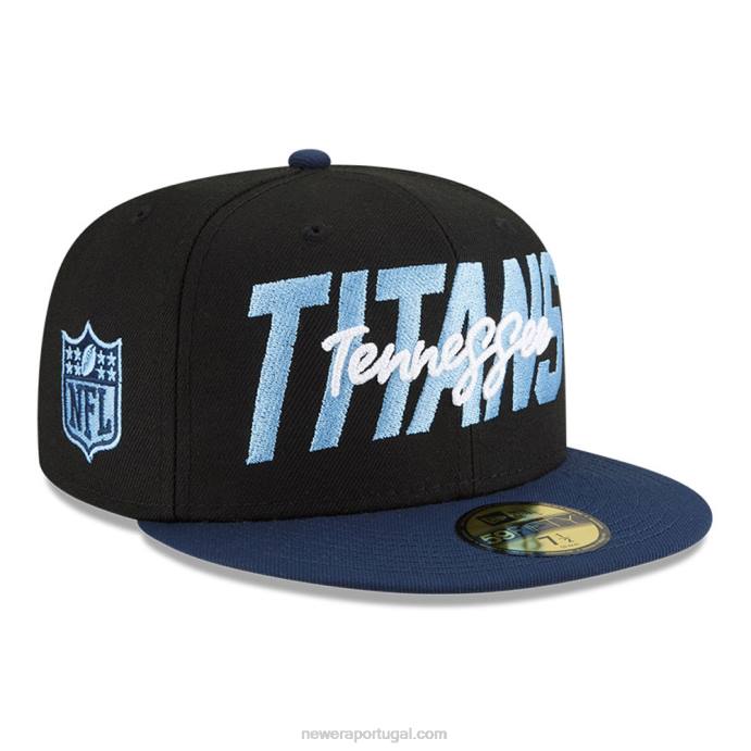 FFTN793 New Era tenessee titans nfl draft black 59fifty boné ajustado