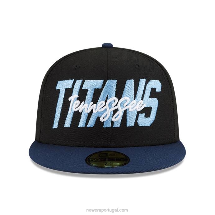 FFTN793 New Era tenessee titans nfl draft black 59fifty boné ajustado