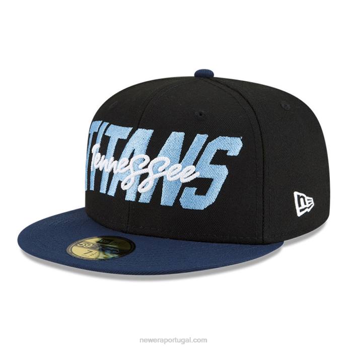 FFTN793 New Era tenessee titans nfl draft black 59fifty boné ajustado
