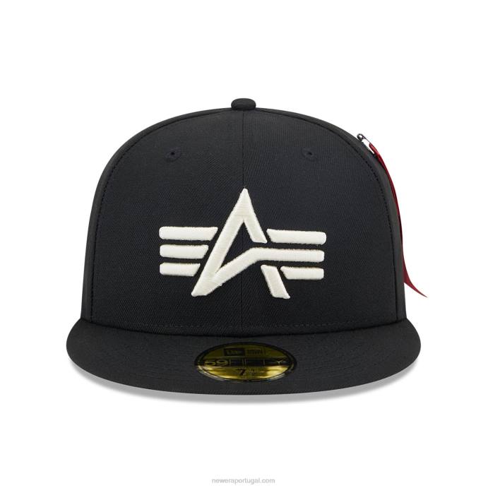 FFTN796 New Era Boné ajustado 59fifty preto da Alpha Industries