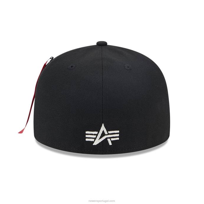 FFTN796 New Era Boné ajustado 59fifty preto da Alpha Industries
