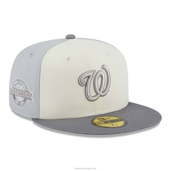 FFTN799 New Era boné ajustado cinza 59fifty do aniversário nacional de Washington