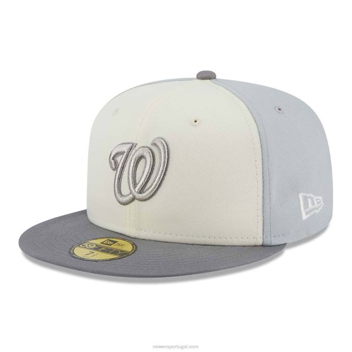 FFTN799 New Era boné ajustado cinza 59fifty do aniversário nacional de Washington