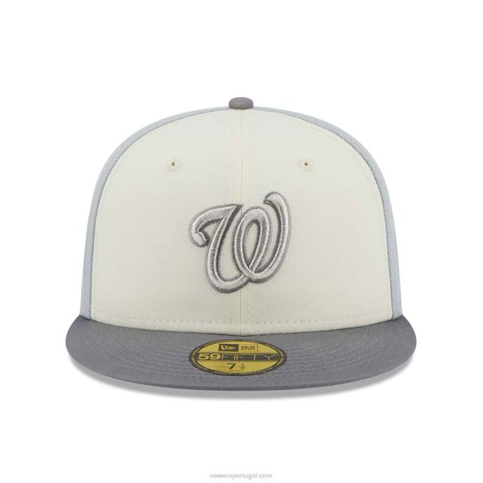 FFTN799 New Era boné ajustado cinza 59fifty do aniversário nacional de Washington