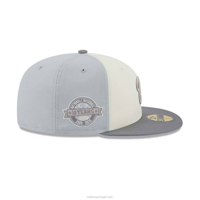 FFTN799 New Era boné ajustado cinza 59fifty do aniversário nacional de Washington