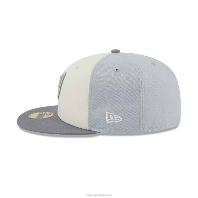 FFTN799 New Era boné ajustado cinza 59fifty do aniversário nacional de Washington